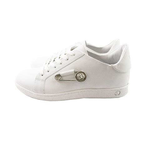 versace safety pin trainers white|Versace brooch.